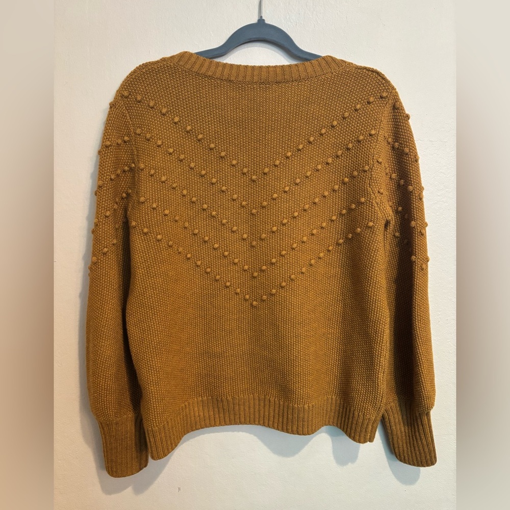 Deep Mustard Yellow Wool Sweater, Comfy Cozy Indie Boho, Woman’s size L - Picture 5 of 6